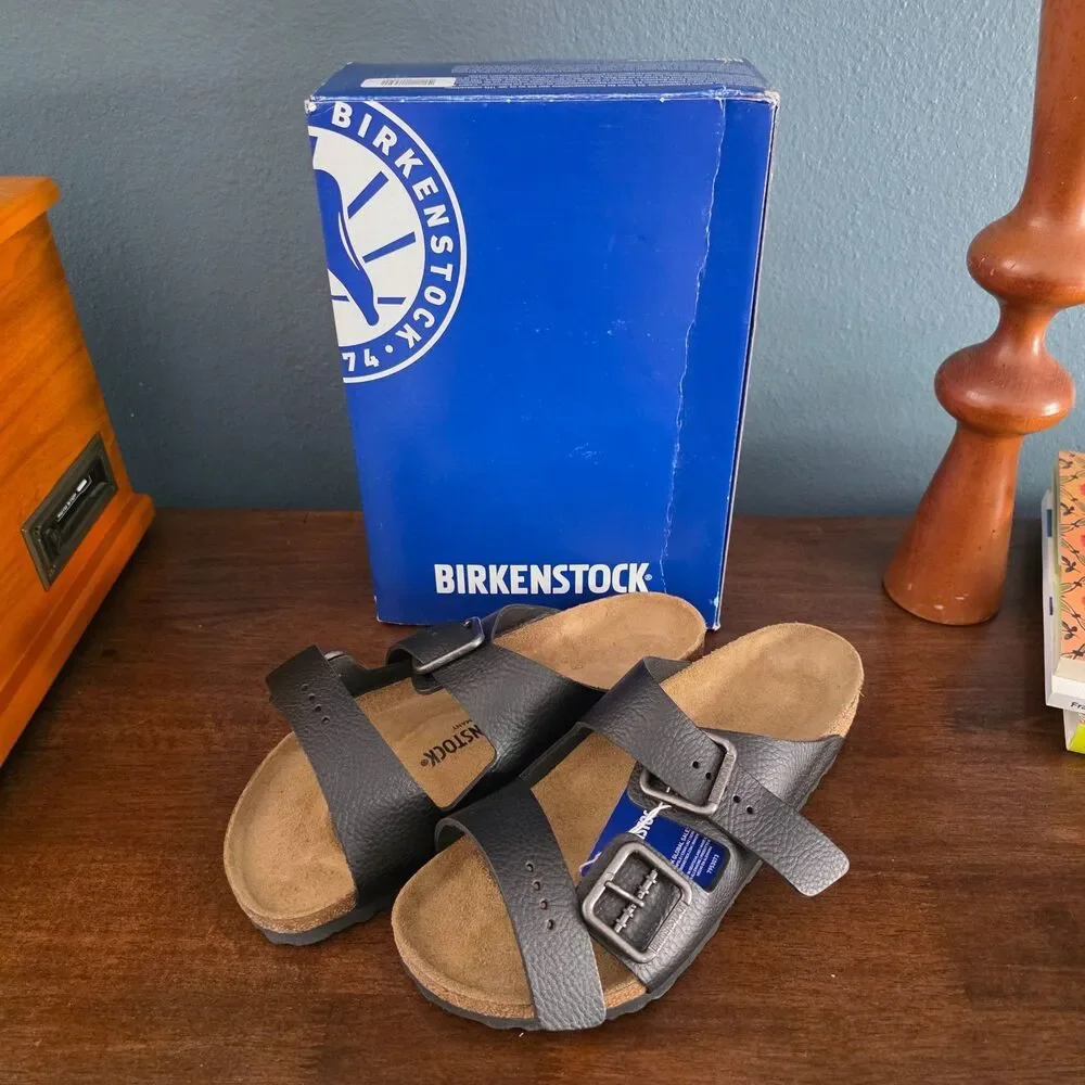 Birkenstock Arizona Wired buckle Vintage wood black Sandals 43 US Mens 10 R NIB
